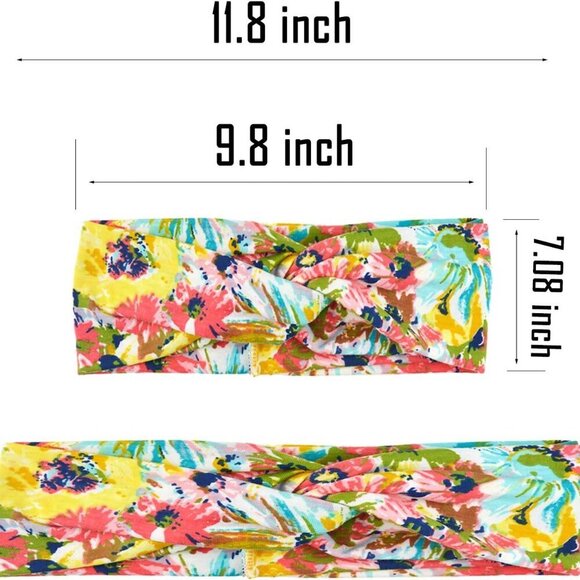 Women Headbands 8 Pack Cotton Nylon Elastic Sports Hair Accessories
